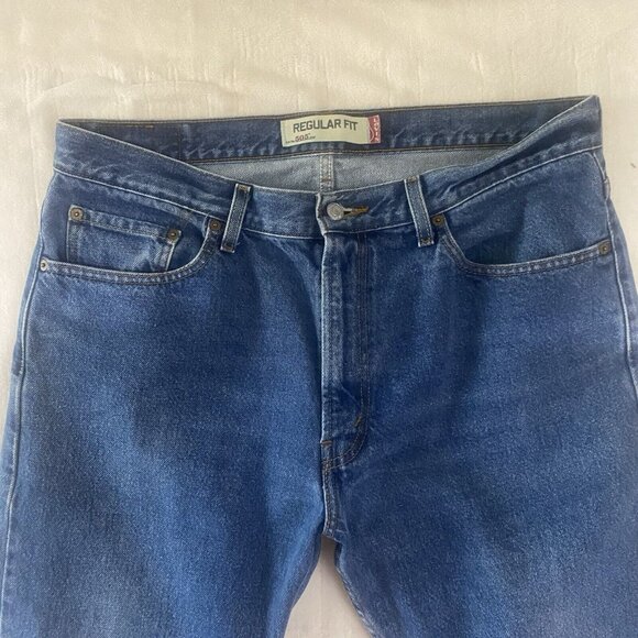 Levis 505 Regular Fit Jeans Mens W36 L30 Blue Denim - Picture 2 of 16